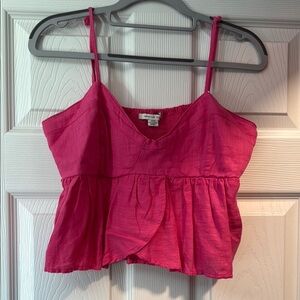 American Eagle Pink Sleeveless Peplum Camisole